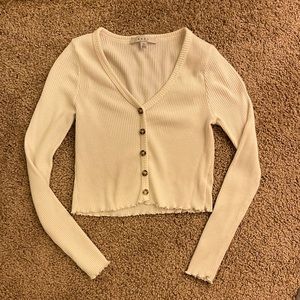 Off-white cropped long sleeve top